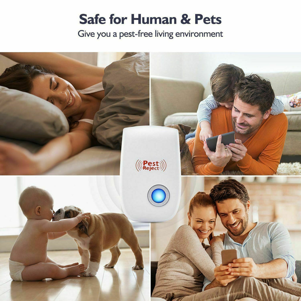 Pest control device with people using it in various settings