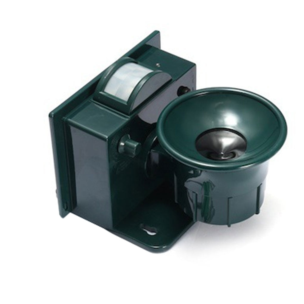 Green electronic device with a motion sensor on a white background